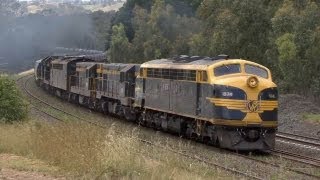 Classic EMD Diesels hauling the grain Australian Trains [upl. by Cleodal]