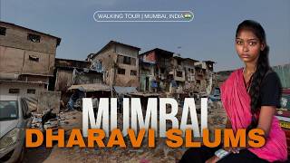 Worlds Largest Slums Dharavi Mumbai India  Walking Tour [upl. by Iramat]