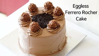 Ferrero Rocher Cake  Eggless Ferrero Rocher Cake  Non Dairy Whipped Cream Cake [upl. by Ylera340]