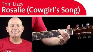 Thin Lizzy GuitarRosalie Cowgirls Song  Backing Track [upl. by Ehcrop459]