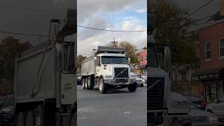 Volvo VNL Dump Truck With a nice horn amp nice driver at DunellenNJ [upl. by Nosaes245]