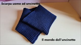 TUTORIAL sciarpa da uomo facile ad uncinetto [upl. by Peri]