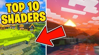 Top 10 Shaders for Minecraft Bedrock 121 Android IOS Xbox One Ps4 MCPE [upl. by Neddra]