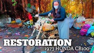 RESTORATION 1973 HONDA CB100 Abandoned  Restore Old Motorcycle 1 [upl. by Letsyrhc669]