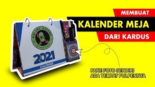 BIKIN SENDIRI KALENDER MEJA DARI KARDUS BEKAS PAKE FOTO SENDIRI  DIY KALENDER 2021 [upl. by Nonnahsal466]