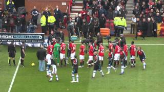 201112 EPL Manchester United 21 Liverpool  Suarez not shaking hands with Evra [upl. by Veljkov]