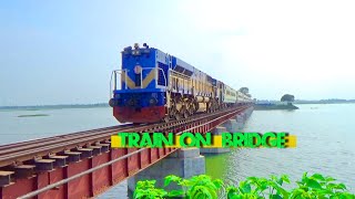 Train On beautiful Railbridge  dilpashar beel  bangladesh Railway  Drutojan Express [upl. by Nbi409]