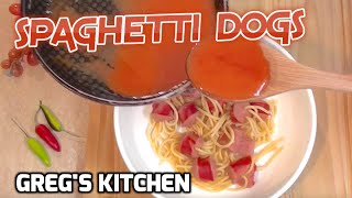 HOW TO MAKE SPAGHETTI DOGS IN BUTTER SAUCE  Gregs Kitchen [upl. by Aihsein]