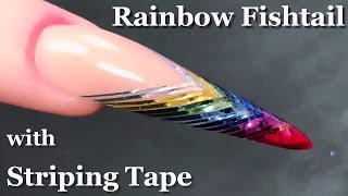 Rainbow Mermaid Tail Plait Design with Striping Tape [upl. by Naeruat]