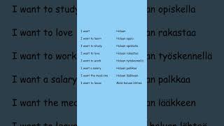 I want  sentences in finnish  finnishlanguage youtubeshorts shortvideo finnish [upl. by Button201]