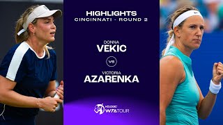 Donna Vekic vs Victoria Azarenka  2023 Cincinnati Round 2  WTA Match Highlights [upl. by Feriga]