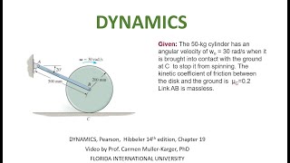 DYNAMICS Example 1946 Principle of linear angular momentum [upl. by Anire707]