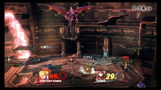 Super Smash Bros Wii U  Metroid Title Remix  Ridley Gameplay Pyrosphere Direct Feed [upl. by Enomrej]