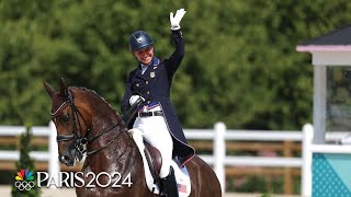 Adrienne Lyle and Helix put on strong dressage routine for Team USA  Paris Olympics  NBC Sports [upl. by Nahtonoj]