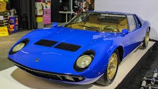 Lamborghini Miura  Startup  revs  loud sound  Waregem Expo 2015 [upl. by Wohlert]