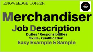 Merchandiser Job Description  Merchandiser Duties and Responsibilities and Role  Merchandiser Work [upl. by Arielle]