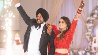 BRIDE amp GROOM DANCE  PUNJABI WEDDING RECEPTION PERFORMANCE  HARNEET amp RUPINDER  BRAMPTON CANADA [upl. by Aisak54]