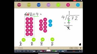 Long Division Type 3 With Regrouping No remainder 672 ÷ 4 [upl. by Briney29]