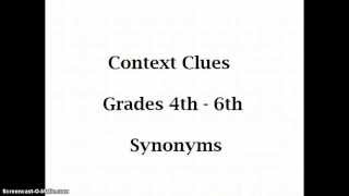 Context Clues  Synonyms for Grades 4th to 6th [upl. by Netsrik]