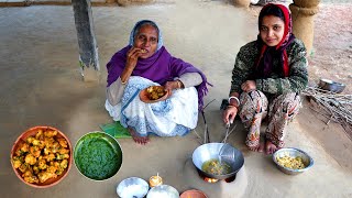 Winter Special Dhania Chutney and Hot Chicken Pakora Prepared by Granny and Limu  villfood vlog [upl. by Ettenuahs628]