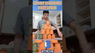 A Potential Fast One Handed Sport Stacking Cycle in 13848 Seconds shorts [upl. by Dduj]