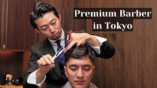 💈ASMR Haircut amp Shave at Traditional Bespoke Barber in Tokyo Japan  No Talking [upl. by Kessel]