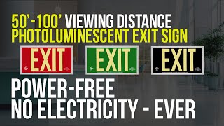 PA2 Photoluminescent Exit Sign  Glow in the Dark  UL Listed [upl. by Teria608]