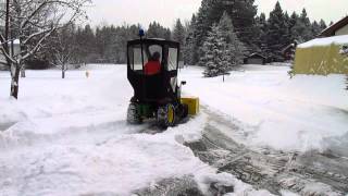 John Deere D160 Blowing snow [upl. by Tnelc]