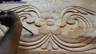 house bed design wood carving  Very Easy Wood Carving [upl. by Loats865]