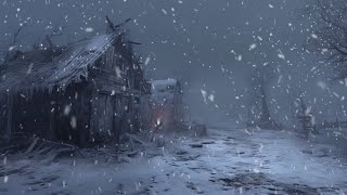 Freezing Winter Storm at a Cozy Log Cabin  Winter Storm Ambience  Howling Wind amp Blowing Snow [upl. by Fredric125]