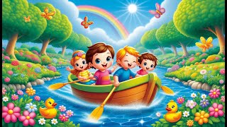 Row Row Row Your Boat 🚤🎶  Fun Kids Song 🌟 Nursery Rhymes amp Kids Songs [upl. by Sirej]