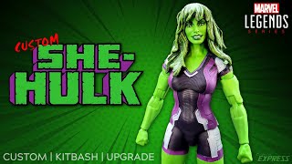 Marvel Legends SheHulk Custom  Jennifer Walters  Comic Version  Disney  Action Figure Review [upl. by Eldnik]