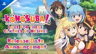 Konosuba Love for these Clothes of Desire Visual Novel  Date Announcement Trailer  PS4 Games [upl. by Shaun211]