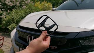 10th Gen Civic Carbon Fiber Front Badge Install [upl. by Elliott736]