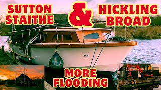 Sutton Staithe Hickling Broad Flooding Walk Army Lorry Old Buildings Fire Skies Boats Norfolk Broads [upl. by Fasa]