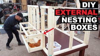 DIY External Nesting Boxes for Chickens  How to Attach to a Chicken Coop [upl. by Swann900]