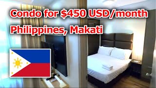 Philippines 450 USDm Condo Tour in Makati Metro Manila 2023 [upl. by Nassir205]