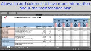 ✅ PREVENTIVE MAINTENANCE SCHEDULE IN EXCEL [upl. by Rutra]