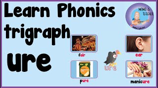 Phonics ure sound  ure trigraph  3 letter blends  sing say find and read the ure sound in words [upl. by Rhu]