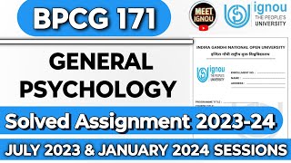 BPCG 171 Solved Assignment 202324  General Psychology  bpcg171 bpcg171ignou bpcg171 [upl. by Veronike235]