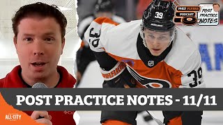 Matvei Michkov back on Flyers lineup Morgan Frost a healthy scratch  PHLY Flyers Podcast [upl. by Noremak]