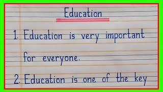 10 lines on Education in englishEducation essay in english 10 linesEssay on Education in english [upl. by Aleedis]