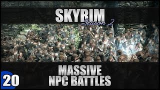 ♛ Skyrim Massive NPC Battles  1 Oliphant vs 50 Bandits [upl. by Leamsi269]