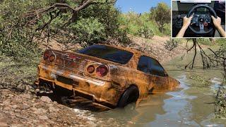 Rebuilding Nissan Skyline GTR R34 Forza Horizon 5 Logitech G29 Stering Wheel Shifter Gameplay [upl. by Alil833]