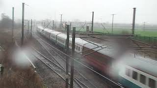 86259 Les Ross passing Quintinshill in terrible weather on a GloucesterBerwick charter 231124 [upl. by Tomlin924]