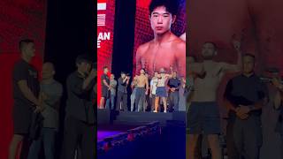 Adrian Lee Antonio Mammarella face off at ONE 167 ceremonial weigh ins onechampionship [upl. by Maxa]