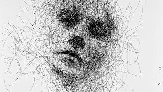 How to create a beautiful portrait by just scribbling with a pen ink drawing tutorial [upl. by Pate369]