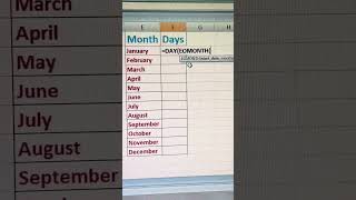 MS excel  how to calculate total days of every month [upl. by Aiyt469]