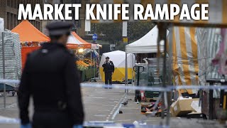 One dead amp two injured as knifeman goes on rampage at busy market before hero traders tackle him [upl. by Fiorenza]