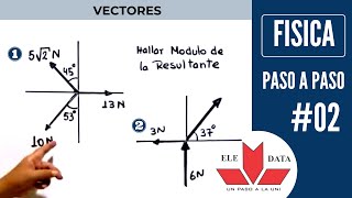 HALLAR EL MODULO DE LA RESULTANTE ︱EJERCICIOS RESUELTOS︱FÍSICA︱ VECTORES 02︱UN PASO A LA UNI [upl. by Enida692]